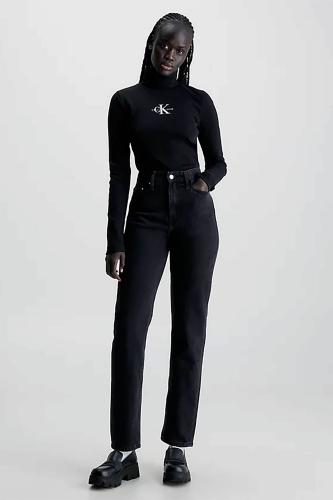 CK Jeans γυναικείο ψηλόμεσο τζην παντελόνι πεντάτσεπο Mom Fit - J20J222198 Μαύρο 27